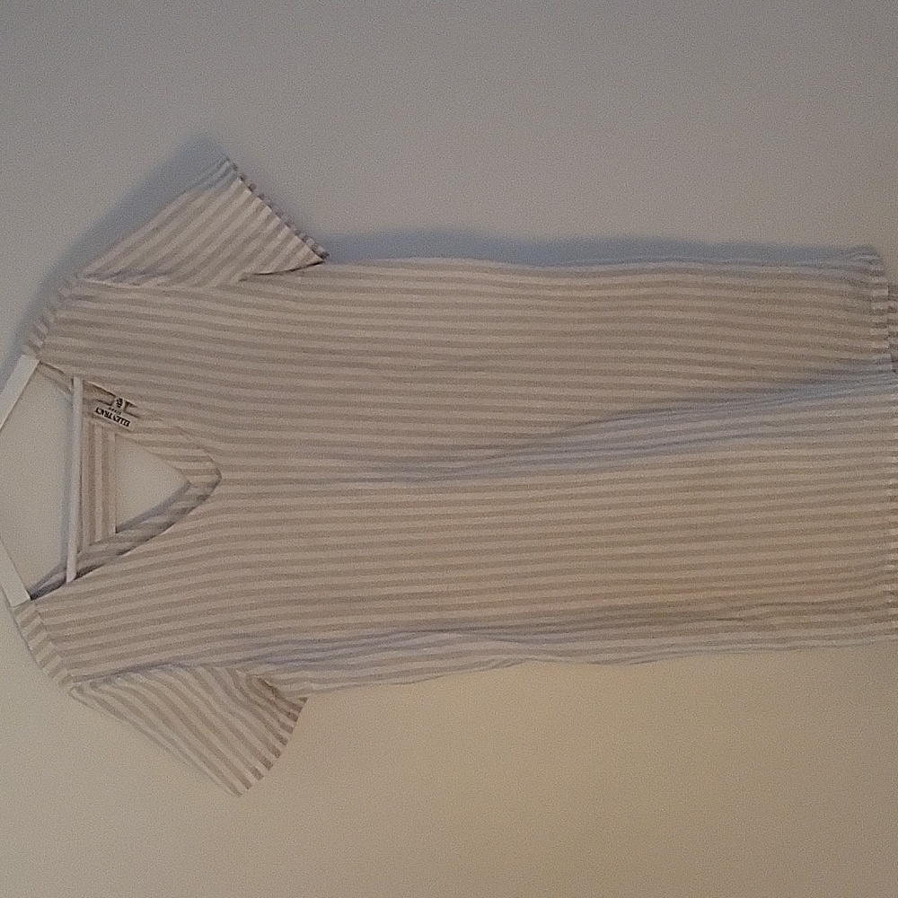 Ellen Tracy | Linen Striped Dress | Size Large